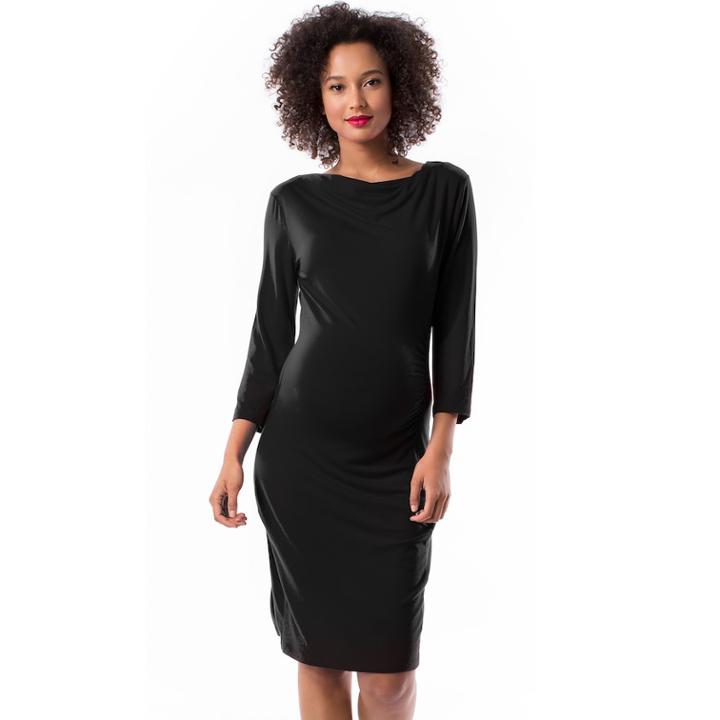 Maternity Pip & Vine By Rosie Pope Ruched Sheath Midi Dress, Women's, Size: L-mat, Black