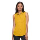 Women's Apt. 9&reg; Split-back Sleeveless Blouse, Size: Small, Gold