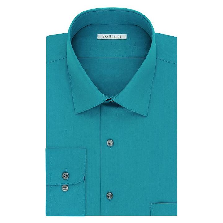 Men's Van Heusen Regular-fit Lux Sateen Dress Shirt, Size: 16-34/35, Blue Other