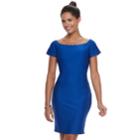 Women's Double Click Textured Sheath Dress, Size: Large, Dark Blue
