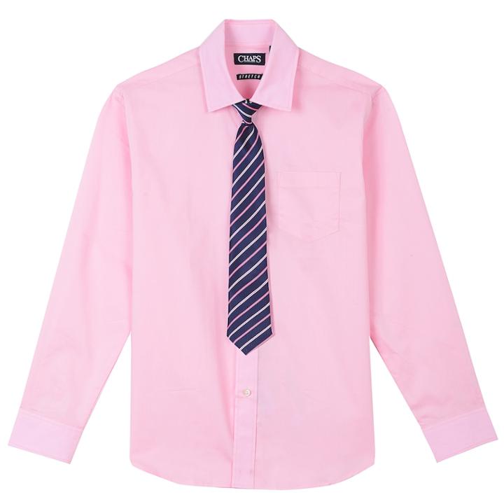 Boys 4-20 Chaps Stretch Shirt & Tie Set, Size: 10, Red
