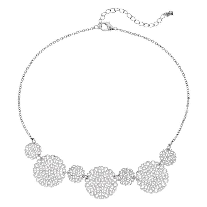 Filigree Circle Station Necklace, Women's, Silver