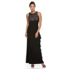 Women's Scarlett Lace Ruffle Evening Dress, Size: 6, Black