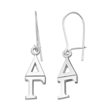 Logoart Delta Gamma Sorority Drop Earrings, Women's, Grey