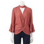 Juniors' My Michelle Knot Choker Neck Top, Teens, Size: Small, Dark Red
