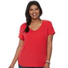 Juniors' Plus Size So&reg; Perfect Tee, Teens, Size: 2xl, Med Red