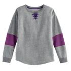 Girls 7-16 So&reg; French Terry Glitter Lace-up Pullover, Size: 12, Med Grey