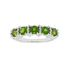 Sterling Silver Chrome Diopside 5-stone Ring, Women's, Size: 8, Green