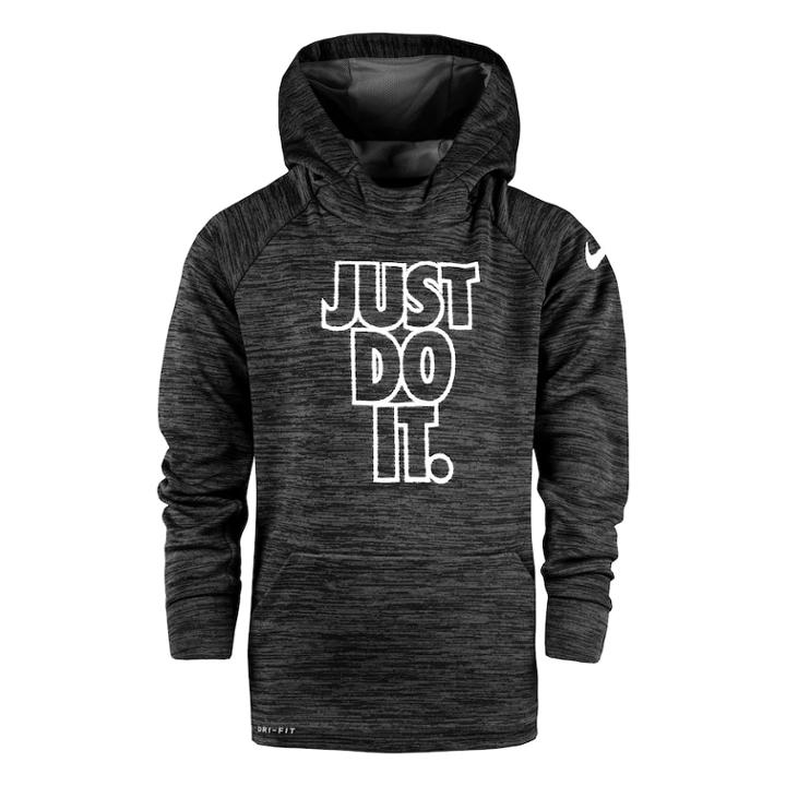 Boys 4-7 Nike Just Do It. Thermal Dri-fit Pullover Hoodie, Size: 6, Dark Grey