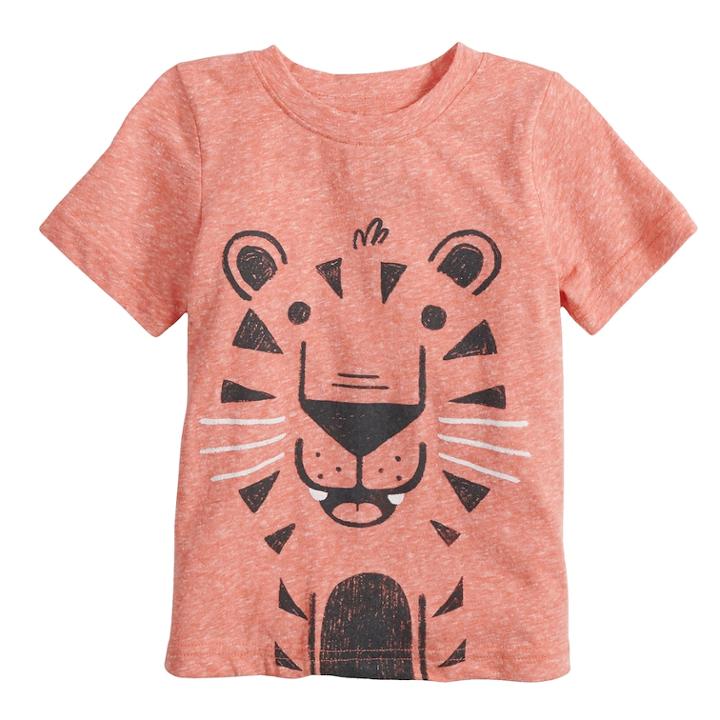 Baby Boy Jumping Beans&reg; Heathered Graphic Tee, Size: 18 Months, Med Orange