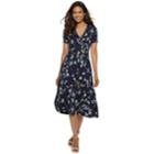 Women's Croft & Barrow&reg; Surplice Dress, Size: Xxl, Dark Blue