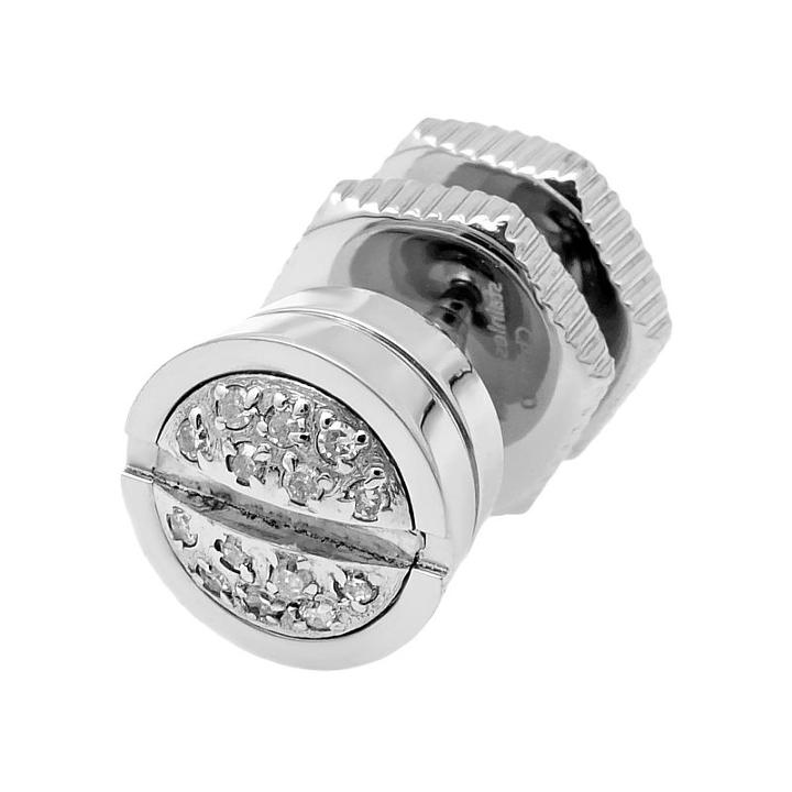 Lynx Diamond Accent Stainless Steel Screwhead Stud - Single Earring, Men's