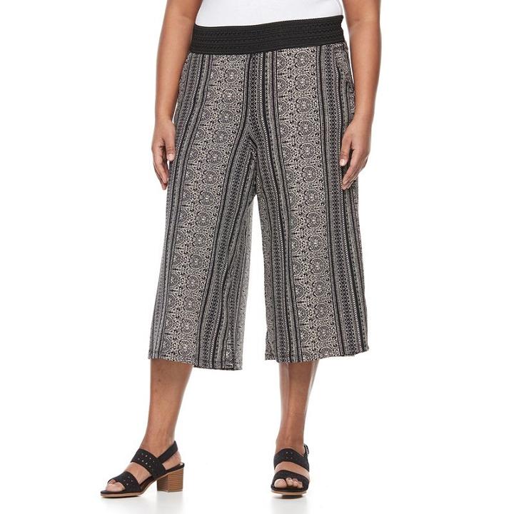 Plus Size French Laundry Crochet Wide Leg Culottes, Women's, Size: 1xl, Oxford