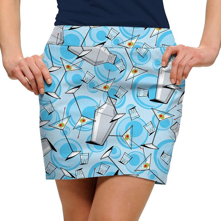 Women's Loudmouth Partini Print Golf Skort, Size: 14, Light Blue