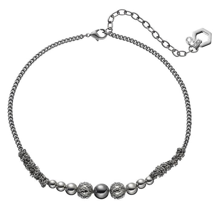 Simply Vera Vera Wang Chain Wrapped Beaded Choker Necklace, Women's, Silver