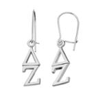 Logoart Delta Zeta Sorority Drop Earrings, Women's, Grey