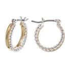 Napier Two Tone Double Hoop Earrings, Women's, Grey