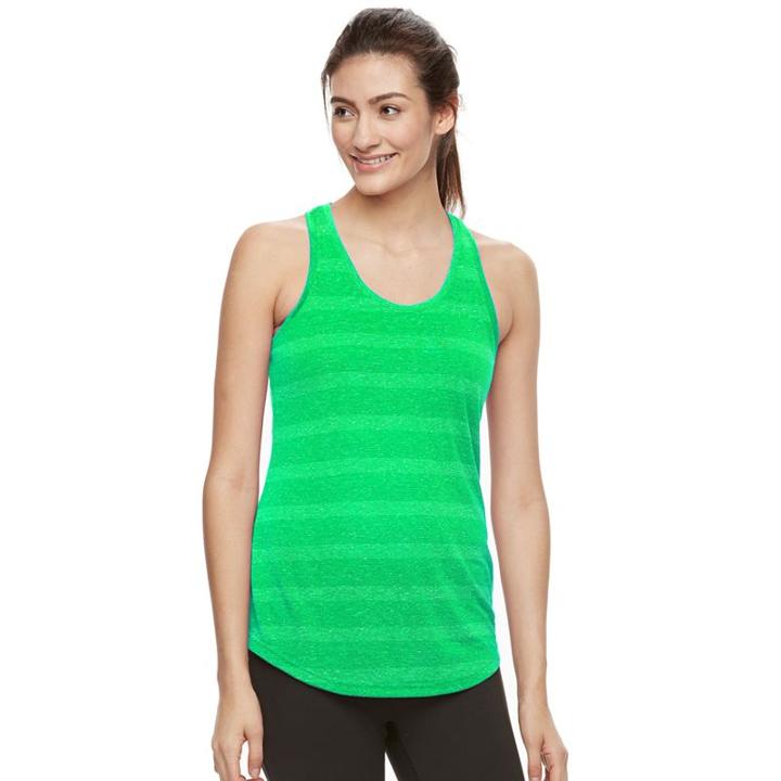 Women's Tek Gear&reg; Stripe Racerback Tank, Size: Small, Med Green