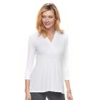 Women's Croft & Barrow&reg; Surplice Empire Top, Size: Xxl, White