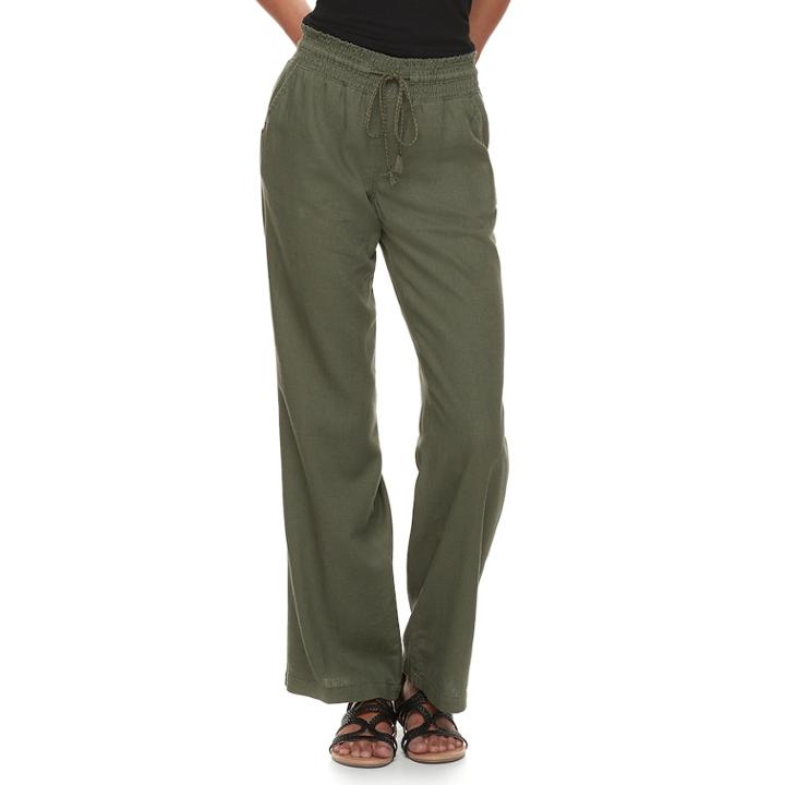 Juniors' So&reg; Wide-leg Beach Pants, Teens, Size: Large, Dark Green