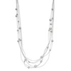 Simply Vera Vera Wang Long Simulated Pearl Multi Strand Necklace, Women's, White