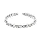 Brilliance Silver Tone Circle Cuff Bracelet With Swarovski Crystals, Women's, Multicolor