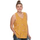 Juniors' Plus Size Mudd&reg; Button-front Tank, Teens, Size: 1xl, Oxford