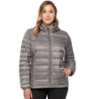 Plus Size Heat Keep Hooded Packable Puffer Down Jacket, Women's, Size: 3xl, Silver