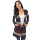 Women's Apt. 9&reg; Striped Long Cardigan, Size: Xxl, Navy Stripe