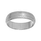Lovemark Textured 14k White Gold Men's Wedding Band, Size: 6.50, Yellow