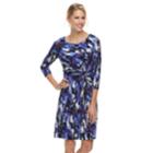 Women's Dana Buchman Printed Knot-front Dress, Size: Medium, Drk Purple