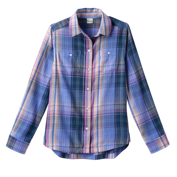 Girls 7-16 Mudd&reg; Curved Hem Plaid Button-down Shirt, Size: 16, Blue (navy)