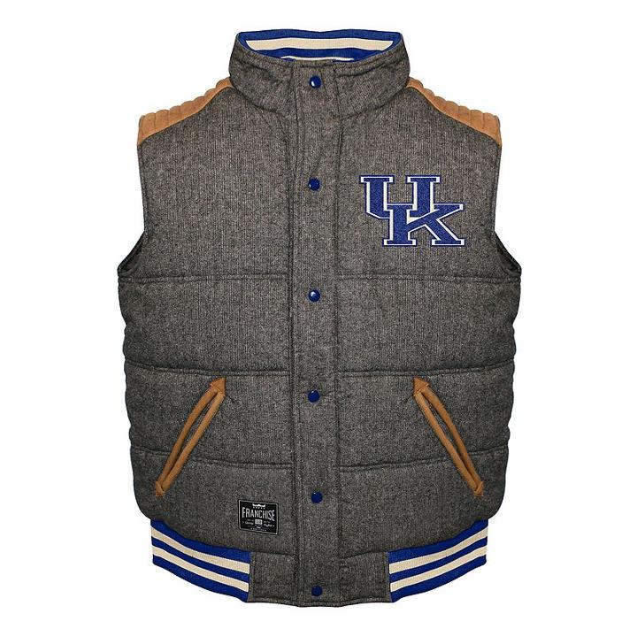 Men's Franchise Club Kentucky Wildcats Legacy Reversible Vest, Size: Small, Grey