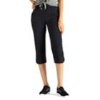 Women's Lee Essence Twill Comfort Waist Pull-on Capris, Size: 18 Avg/reg, Black