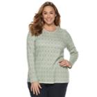 Plus Size Croft & Barrow&reg; Classic Crewneck Tee, Women's, Size: 2xl, Lt Green