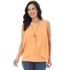 Ab Studio, Women's Lace-up Back Tank, Size: Small, Brt Orange