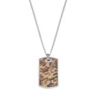 Men's Stainless Steel Camouflage Dog Tag Necklace, Size: 24, Multicolor