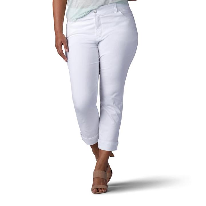Plus Size Lee Total Freedom Kilee Capri Jeans, Women's, Size: 25 - Regular, White