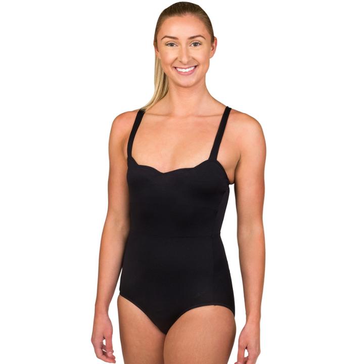 Women's Danskin Scallop Dance Leotard, Size: Medium, Black