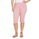 Plus Size Gloria Vanderbilt Amanda Skimmer Capris, Women's, Size: 16 W, Dark Pink