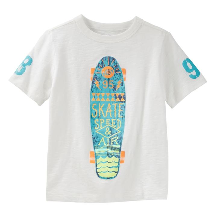 Boys 4-12 Oshkosh B'gosh&reg; Skate Speed & Air Skateboard Slubbed Graphic Tee, Size: 4/5, White