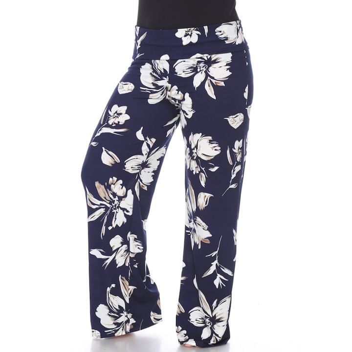 Plus Size White Mark Palazzo Pants, Women's, Size: 1xl, Blue (navy)