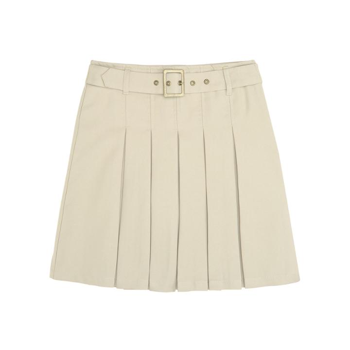 Girls 4-20 & Plus Size French Toast School Uniform Belt Pleated Skort, Girl's, Size: 14 Plus, Beig/green (beig/khaki)