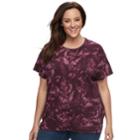 Plus Size Croft & Barrow&reg; Essential Crewneck Tee, Women's, Size: 4xl, Med Purple