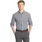 Big & Tall Izod Advantage Slim-fit Checked Stretch Button-down Shirt, Men's, Size: Large, Black