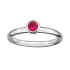 Stacks And Stones Sterling Silver Lab-created Ruby Stack Ring, Women's, Size: 5, Grey