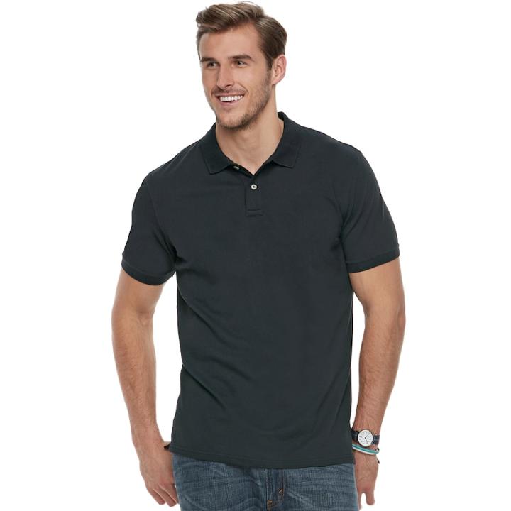 Big & Tall Sonoma Goods For Life&trade; Flexwear Modern-fit Stretch Pique Polo, Men's, Size: Xxl Tall, Black
