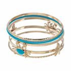 Aqua Sea Life Bangle Bracelet Set, Women's, Turq/aqua
