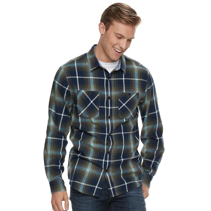 Men's Urban Pipeline&reg; Button-down Shirt, Size: Small, Dark Green