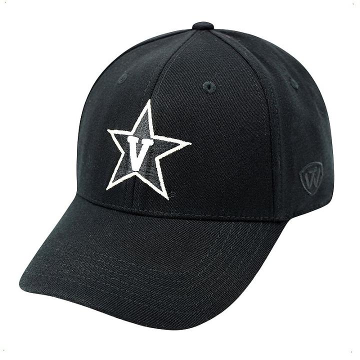 Adult Top Of The World Vanderbilt Commodores One-fit Cap, Men's, Black
